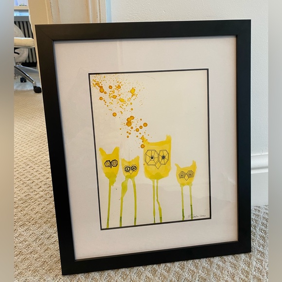 Framed watercolor original art